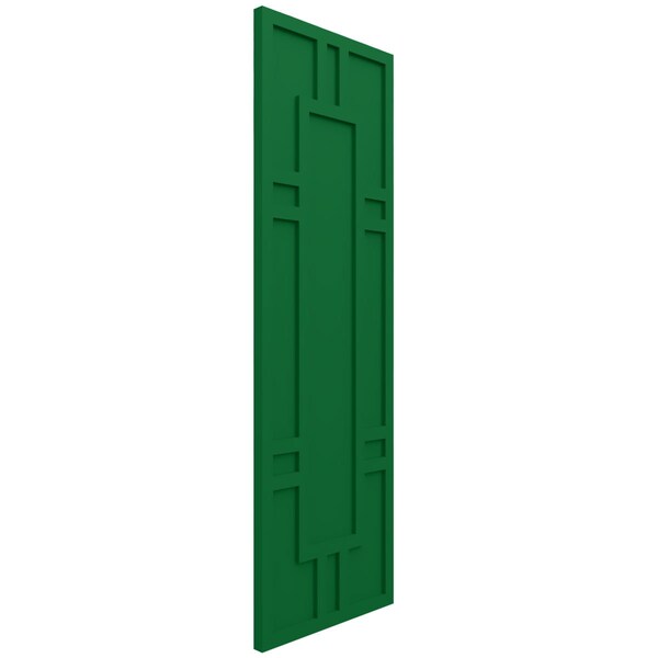 Ekena Millwork True Fit PVC Hastings Fixed Mount Shutters, Viridian Green, 18W x 62H, PR - TFP001HS18X062HG