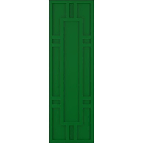 Ekena Millwork True Fit PVC Hastings Fixed Mount Shutters, Viridian Green, 18W x 62H, PR - TFP001HS18X062HG