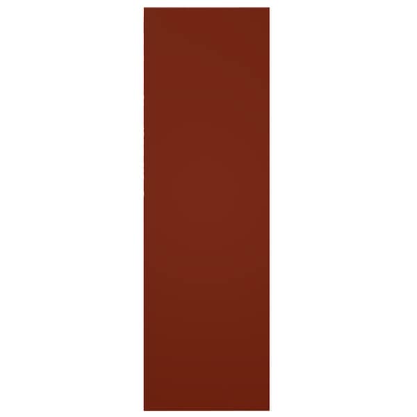 Ekena Millwork True Fit PVC Two Equal Panel Farmhouse Fixed Mount Shutters w/ Z-Bar, Pepper Red , 18W x 50H, PR - TFP102FH18X050MR