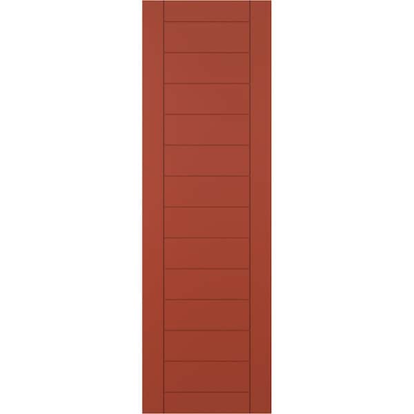 Ekena Millwork True Fit PVC Horizontal Slat Framed Modern Style Fixed Mount Shutters, Colorful Leaves, 18W x 62H, PR - TFP001HF18X062CL