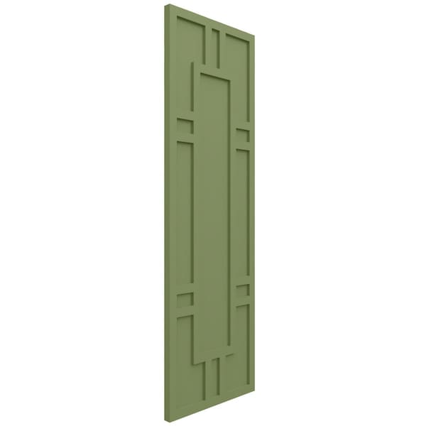 Ekena Millwork True Fit PVC Hastings Fixed Mount Shutters, Moss Green, 15W x 33H, PR - TFP001HS15X033MG