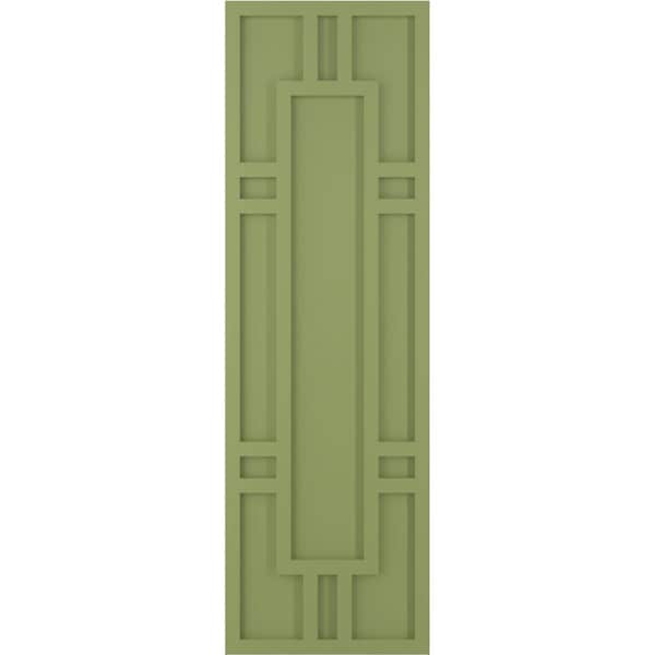 Ekena Millwork True Fit PVC Hastings Fixed Mount Shutters, Moss Green, 15W x 33H, PR - TFP001HS15X033MG