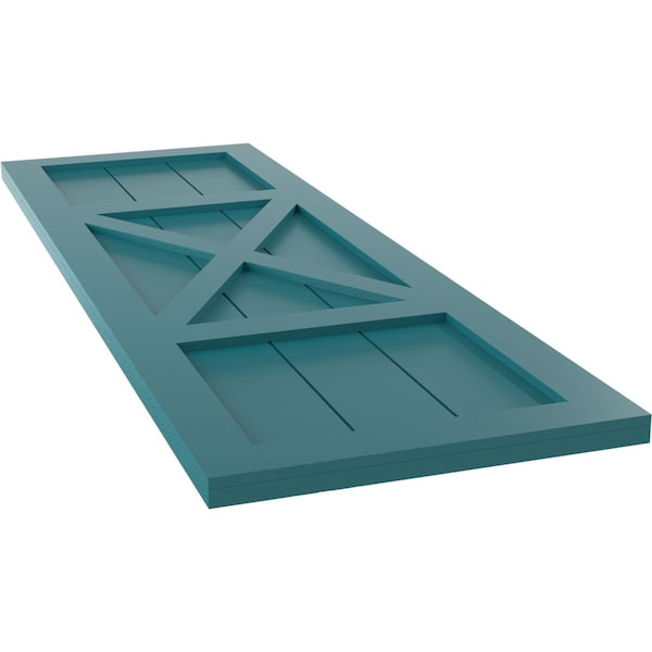 Ekena Millwork True Fit PVC Center X-Board Farmhouse Fixed Mount Shutters, Antigua , 18W x 44H, PR - TFP107FH18X044AN