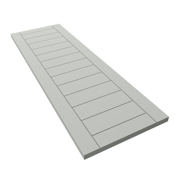 Ekena Millwork True Fit PVC Horizontal Slat Framed Modern Style Fixed Mount Shutters, Hailstorm Gray, 15W x 54H, PR - TFP001HF15X054ST