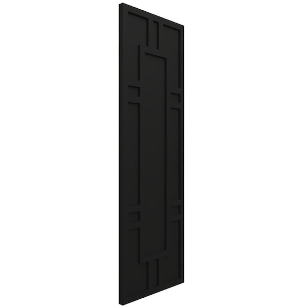 Ekena Millwork True Fit PVC Hastings Fixed Mount Shutters, Black, 15W x 52H, PR - TFP001HS15X052BL