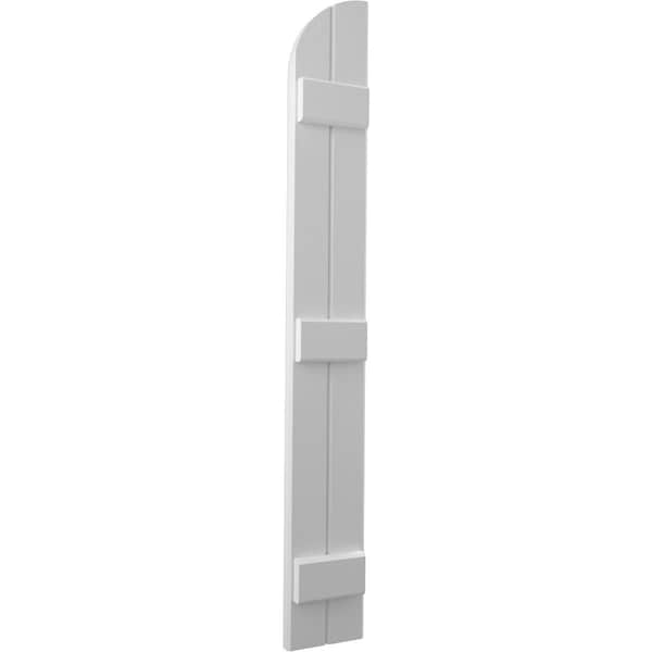 Ekena Millwork Americraft 2-Board (3 Batten) Wood Joined Board-n-Batten Shutters w/ Arch Top, ARW401BQ207X63PRH - ARW401BQ207X63PRH