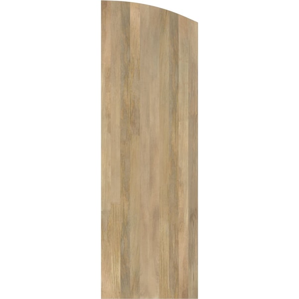 Ekena Millwork Americraft 5-Board (2 Batten) Wood Joined Board-n-Batten Shutters w/Ellipt Top, ARW101BE518X76UNH, PR - ARW101BE518X76UNH