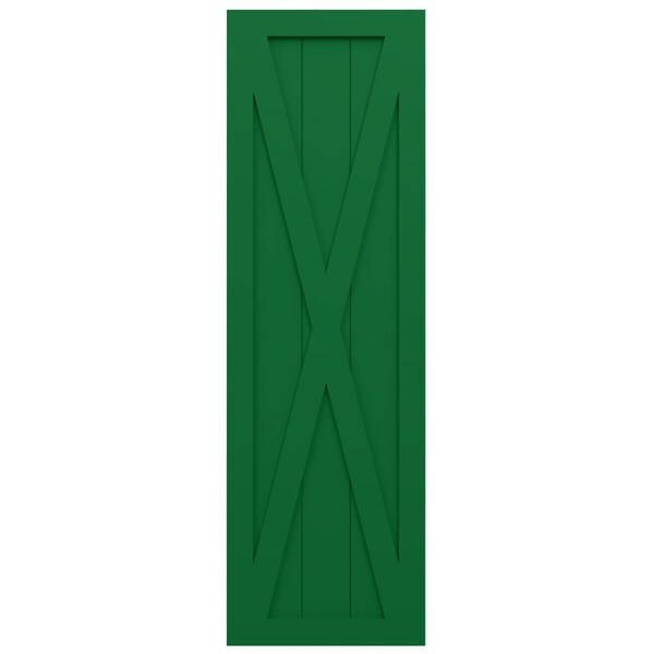 Ekena Millwork True Fit PVC Single X-Board Farmhouse Fixed Mount Shutters, Viridian Green, 18W x 28H, PR - TFP001FH18X028HG
