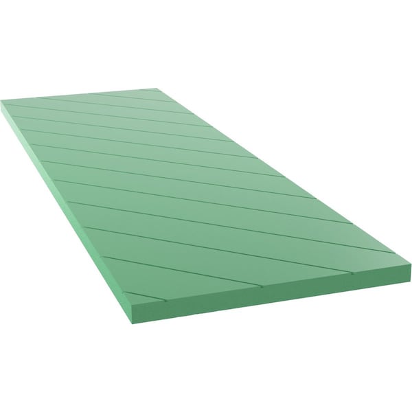 Ekena Millwork 15W x 65H True Fit PVC Diagonal Slat Modern Style Fixed Mount Shutters, Lily Pads, PR - TFP001DG15X065LP
