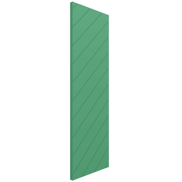 Ekena Millwork 15W x 65H True Fit PVC Diagonal Slat Modern Style Fixed Mount Shutters, Lily Pads, PR - TFP001DG15X065LP