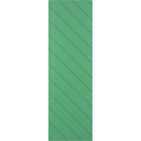 Ekena Millwork 15W x 65H True Fit PVC Diagonal Slat Modern Style Fixed Mount Shutters, Lily Pads, PR - TFP001DG15X065LP