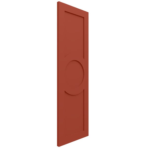 Ekena Millwork True Fit PVC Center Circle Arts & Crafts Fixed Mount Shutters, Colorful Leaves, 15W x 60H, PR - TFP001AC15X060CL
