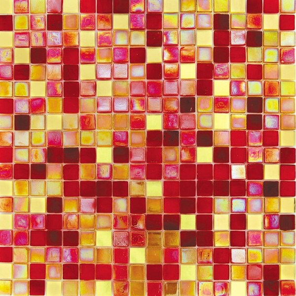 Apollo Tile Mingles 11.6inx11.6in Glossy Red and Yellow Glass Mosaic Wall and Floor Tile 18.69 sqft/case, 20PK - MIX1588RD235A