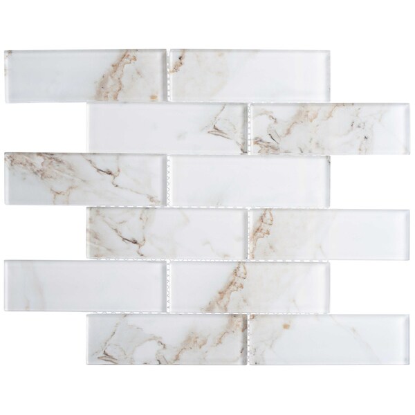 Andova Tiles ANDOVA TILES Sumner 2" x 6" Marble Brick Joint Mosaic Tile - ANDSUM166