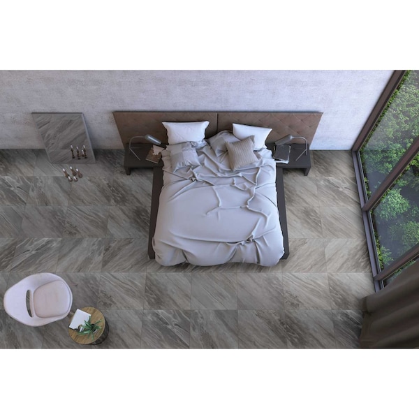Msi Eden Bardiglio 24 In. X 24 In. Polished Porcelain Floor And Wall Tile, 4PK - ZOR-PT-0180