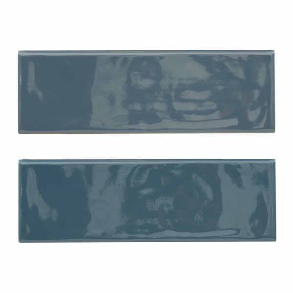 Msi Urbano Navy Bullnose 4 In. X 12 In. Glossy Ceramic Wall Tile, 12PK - ZOR-PT-TR-0207