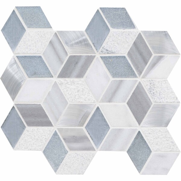 Msi Harlow Cube 11.58 In X 12.56 In. Glass Mosaic Wall Tile, 10PK - ZOR-MD-0418