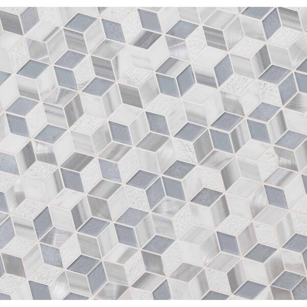 Msi Harlow Cube 11.58 In X 12.56 In. Glass Mosaic Wall Tile, 10PK - ZOR-MD-0418