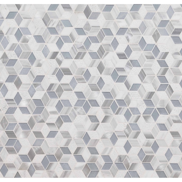 Msi Harlow Cube 11.58 In X 12.56 In. Glass Mosaic Wall Tile, 10PK - ZOR-MD-0418
