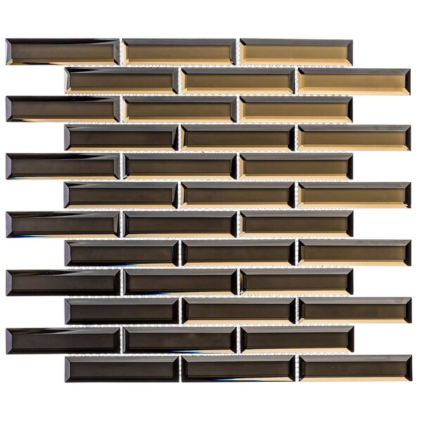 Andova Tiles SAMPLE Vega 1 x 4 Beveled Glass Mosaic Tile - SAM-ANDVEG169