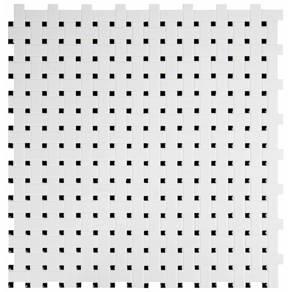 Msi Retro Weave Bianco SAMPLE Porcelain Mesh-Mounted Mosaic Tile - ZOR-MD-0217-SAM