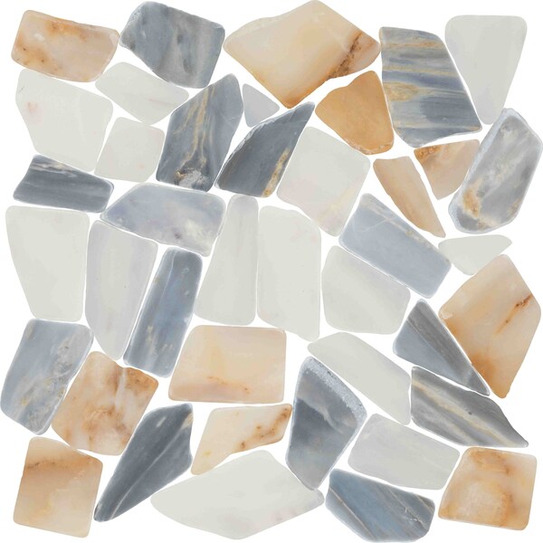 Daltile Gamma Natural Stone Pebble Wall and Floor Mosaic Tile, 10PK - M340PEBBMSHN