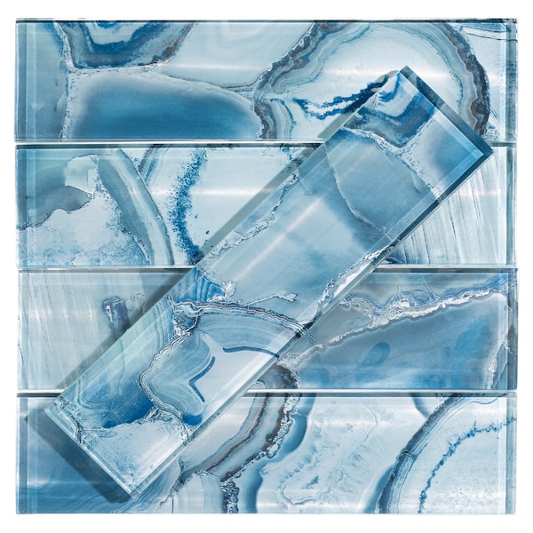 Andova Tiles ANDOVA TILES Myst 3" x 12" Glass Marble Look Subway Wall Tile, PK15 - ANDMYS248