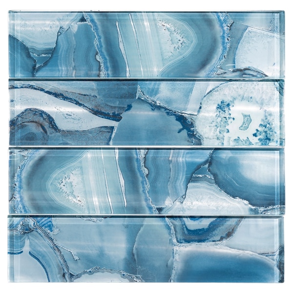 Andova Tiles ANDOVA TILES Myst 3" x 12" Glass Marble Look Subway Wall Tile, PK15 - ANDMYS248