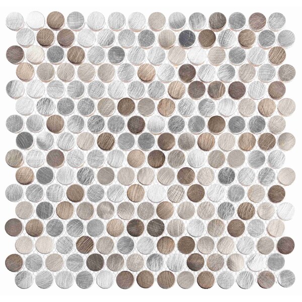 Andova Tiles ANDOVA TILES Orb 0.75" x 0.75" Metal Penny Round Mosaic Tile - ANDORB251