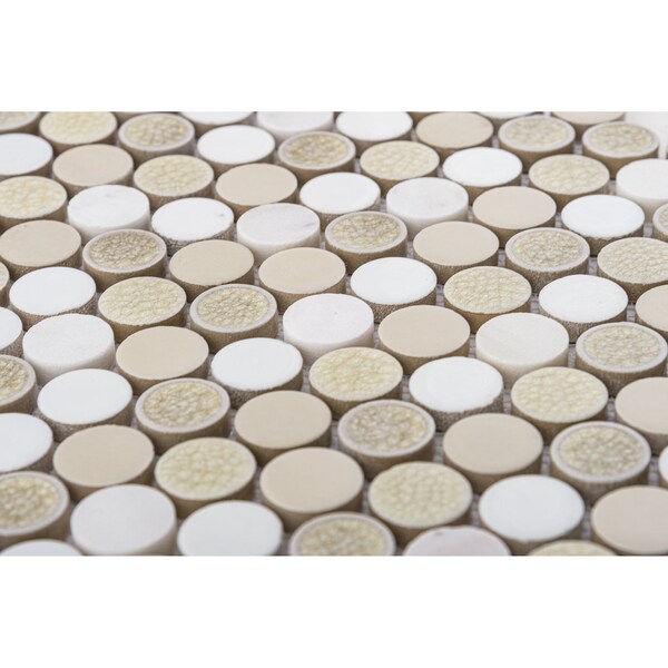 Andova Tiles SAMPLE Polka 1 x 1 Penny Round Mosaic Tile - SAM-ANDPOL216