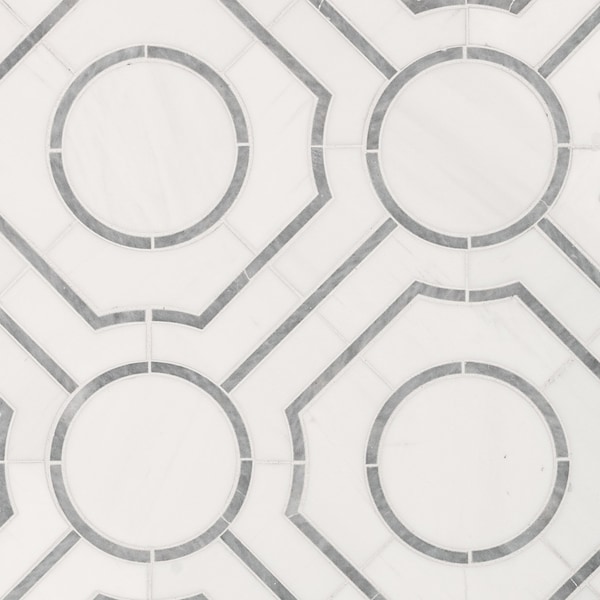 Msi Bianco Dolomite Regency Sample Polished Marble Mesh Mounted Mosaic Tile - ZOR-MD-0590-SAM