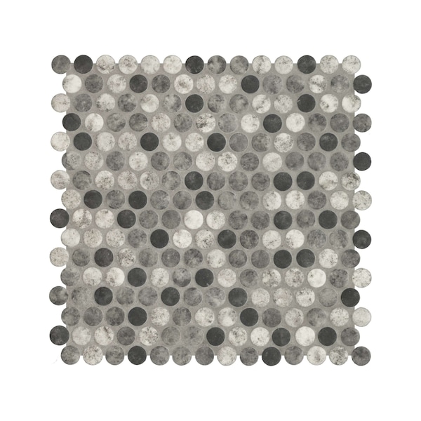 Msi Urban Tapestry Penny Round Sample Glossy Glass Mesh-Mounted Mosaic Tile, 1 sq ft - ZOR-MD-0559-SAM