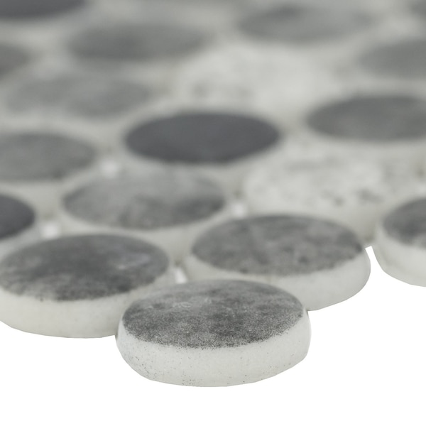 Msi Urban Tapestry Penny Round Sample Glossy Glass Mesh-Mounted Mosaic Tile, 1 sq ft - ZOR-MD-0559-SAM