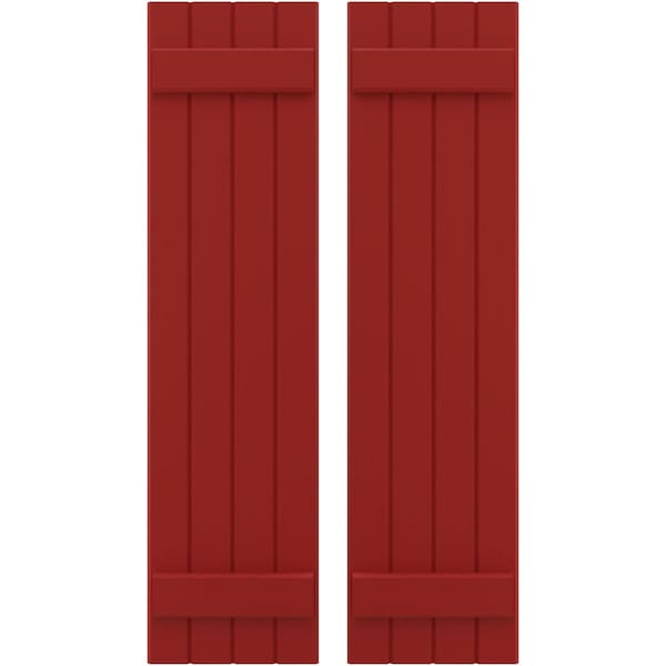 Ekena Millwork Americraft 4-Board (2 Batten) Exterior Real Wood Joined Board-n-Batten Shutters, ARW101BB414X49BRH, PR - ARW101BB414X49BRH