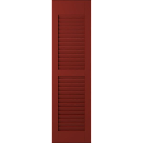 Ekena Millwork 12W x 39H Americraft Two Equal Louver Exterior Real Wood Shutters, Pepper Red, PR - RW101LV12X39MRH