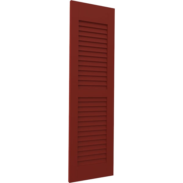 Ekena Millwork 12W x 39H Americraft Two Equal Louver Exterior Real Wood Shutters, Pepper Red, PR - RW101LV12X39MRH