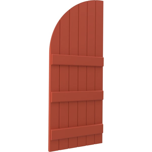Ekena Millwork Americraft 6-Board (3 Batten) Wood Joined Board-n-Batten Shutters w/ Arch Top, ARW401BQ621X38CLH, PR - ARW401BQ621X38CLH