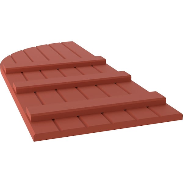 Ekena Millwork Americraft 6-Board (3 Batten) Wood Joined Board-n-Batten Shutters w/ Arch Top, ARW401BQ621X38CLH, PR - ARW401BQ621X38CLH