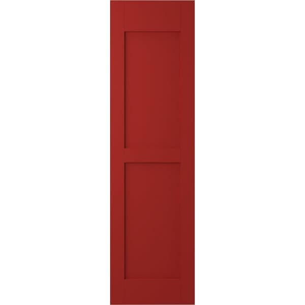 Ekena Millwork Americraft 2 Equal Raised Panel Exterior Real Wood Shutters, RW101RP12X77BRH, PR - RW101RP12X77BRH
