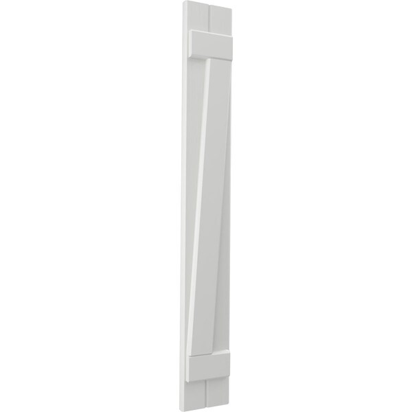 Ekena Millwork Americraft 2-Board (2 Batten) Wood Joined Board-n-Batten Shutters w/ Z-Bar, ARW102BB207X57STH, PR - ARW102BB207X57STH
