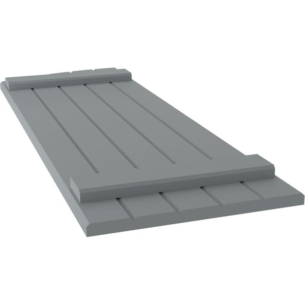 Ekena Millwork Americraft 5-Board (2 Batten) Wood Joined Board-n-Batten Shutters w/Ellipt Top, ARW101BE518X71CHH, PR - ARW101BE518X71CHH