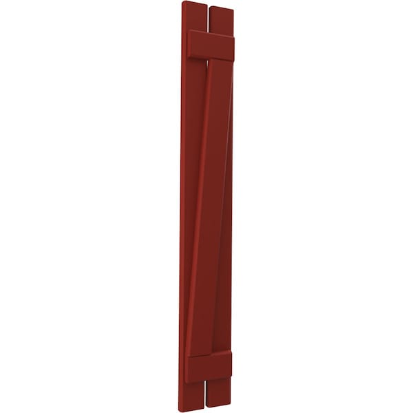 Ekena Millwork Americraft 2-Board (2 Batten) Wood Spaced Board-n-Batten Shutters w/ Z-Bar, ARW102SB207X76MRH, PR - ARW102SB207X76MRH