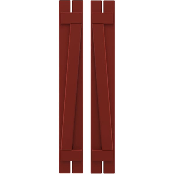 Ekena Millwork Americraft 2-Board (2 Batten) Wood Spaced Board-n-Batten Shutters w/ Z-Bar, ARW102SB207X76MRH, PR - ARW102SB207X76MRH