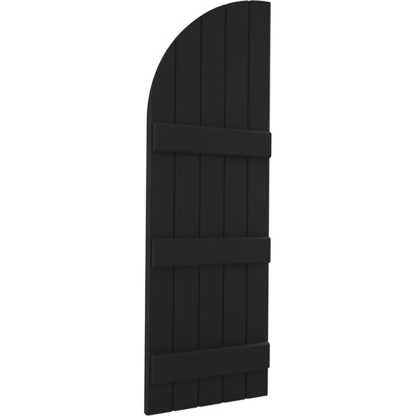 Ekena Millwork Americraft 5-Board (3 Batten) Wood Joined Board-n-Batten Shutters w/ Arch Top, ARW401BQ518X59BLH, PR - ARW401BQ518X59BLH