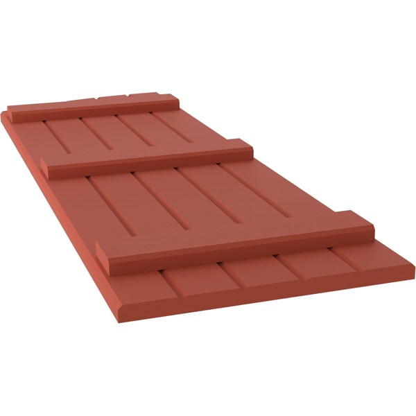Ekena Millwork Americraft 5-Board (3 Batten) Wood Joined Board-n-Batten Shutters w/Ellipt Top, ARW401BE518X75CLH, PR - ARW401BE518X75CLH