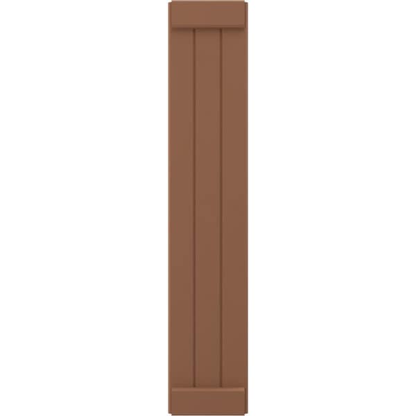 Ekena Millwork Americraft 3-Board Exterior Wood Joined Board-n-Batten Shutters w/ End Batten, ARW103BB311X51BTH, PR - ARW103BB311X51BTH