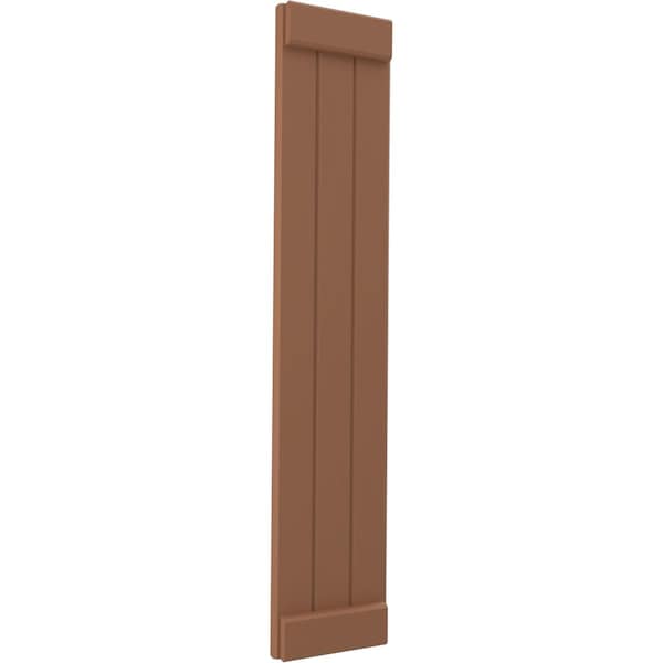 Ekena Millwork Americraft 3-Board Exterior Wood Joined Board-n-Batten Shutters w/ End Batten, ARW103BB311X51BTH, PR - ARW103BB311X51BTH