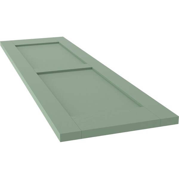 Ekena Millwork Americraft 2 Equal Flat Panel Exterior Real Wood Shutters, RW101FP15X57TGH, PR - RW101FP15X57TGH