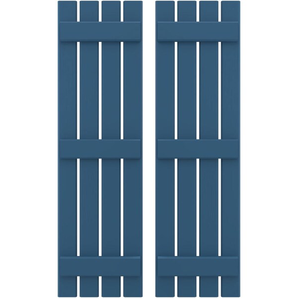 Ekena Millwork Americraft 4-Board (3 Batten) Exterior Real Wood Spaced Board-n-Batten Shutters, ARW401SB415X55HBH, PR - ARW401SB415X55HBH