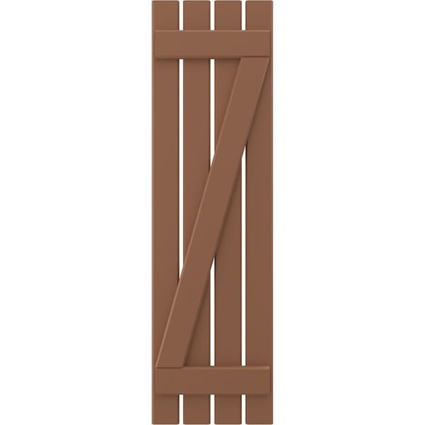 Ekena Millwork Americraft 4-Board (2 Batten) Wood Spaced Board-n-Batten Shutters w/ Z-Bar, ARW102SB415X60BTH, PR - ARW102SB415X60BTH